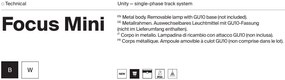 Accesoriu, Spot pentru sinele monofazate Unity, Focus mini negru