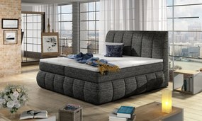 Pat boxspring, tapitat, 180X200 cm, Vincenzo 181, Eltap (Culoare: Negru)