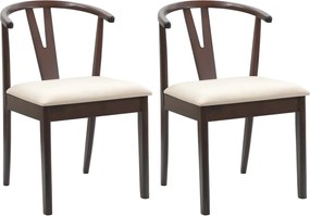 vidaXL Scaun de sufragerie 2 pcs Maro deschis și deschis