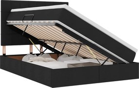 vidaXL Pat cu saltea și LED cu saltea Negru 140 x 190 cm Poliester