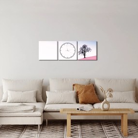 Tablou - Visul roz (cu ceas) (90x30 cm)