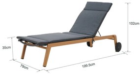 Sezlong de terasa Duisburg antracit L200 cm