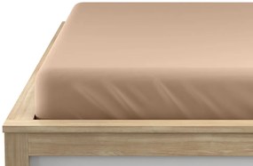 Cearsaf Jersey cu elastic 180 x 200 cm maro deschis
