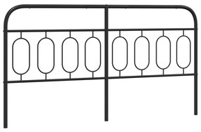 377152 vidaXL Tăblie de pat metalică, negru, 160 cm