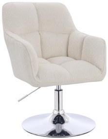 HR550N Scaun Crem Boucle cu Bază Cromata