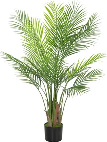HOMCOM Palmier Artificial 120 cm cu Ghiveci Inclus, 22 Frunze, pentru Casă, Living, Birou și Balcon, Verde | Aosom Romania