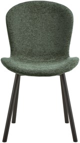 MAZZONI EXPORT FIORA Verde (material Apia 352)/cadru negru – SCAUN MODERN TAPITAT DIN CHENILLE PENTRU LIVING/BUCĂTĂRIE