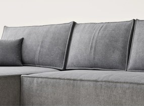 Colțar gri extensibil/cu spațiu de depozitare cu tapițerie din chenille (cu colț pe partea stângă/cu șezlong) Maze – Maison de Rêve