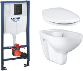 Set cadru ascuns cu buton de acționare Grohe Solido 38811KF0, vas WC Grohe Bau Ceramic 39427000, 39493000