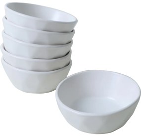 Set de 6 boluri din gresie ceramică Facetta 12 cm, alb