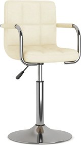 vidaXL Scaun de bar, crem, material textil