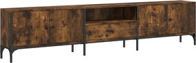 vidaXL Comodă TV cu sertar, stejar fumuriu 200x25x44 cm lemn prelucrat