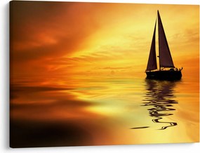 Tablou - Sailboat la apus de soare (70x50 cm)