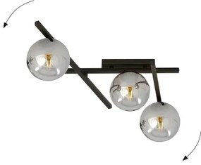 Plafonieră SMART 3xE14/10W/230V negru/gri
