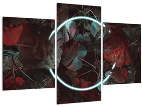 Tablou - Cerc de neon între palmieri (90x60 cm)