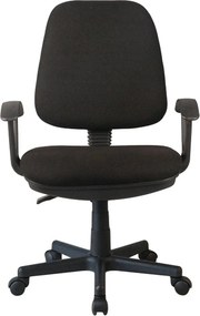 Scaun birou COLBY NEW, negru, stofa/plastic, 60x52x90/100 cm