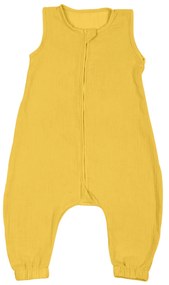 Sac de dormit copii de vara din muselina dubla cu picioare 6-18 luni Kidizi Curry, 0.3 tog, bumbac 100%