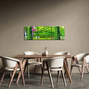 Tablou - Grădina magică cu lebede (cu ceas) (90x30 cm)