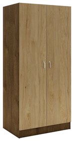 Dulap haaus Pedro, 2 Usi, Stejar Bronz/Lemn Natural, 80 x 51 x 170 cm