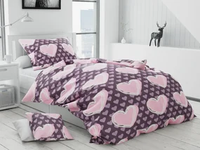 Lenjerie de pat din bumbac roz, KASUGA + fata de perna 40 x 40 cm gratuit Dimensiune lenjerie de pat: 70 x 90 cm | 140 x 220 cm