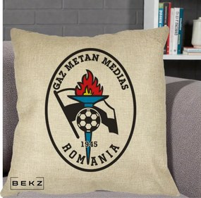 Perna Personalizata Gaz Metan Medias 1945 Fotbal, 40x40 cm, Crem, Husa Detasabila, Perna Inclusa, BEKZ®