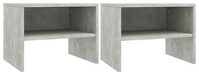 Noptiere, 2 buc., gri beton, 40 x 30 x 30 cm, PAL 2, Gri beton