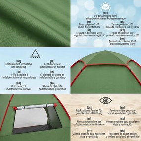Outsunny Cort pentru Plajă cu Protecție UV 30+, Fereastră și Geantă de Transport, 200x150x119 cm, Verde | Aosom Romania