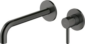 Baterie lavoar incastrata Omnires Y monocomanda finisaj grafit periat cu corp ingropat