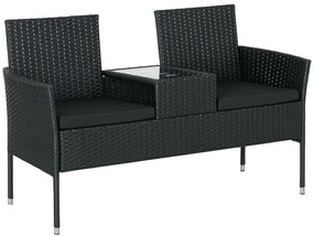 Outsunny Mobilier de Terasa pentru 2 Persoane cu Masa de Ceai