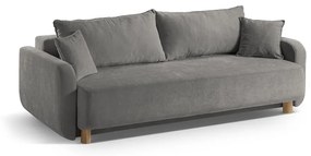 Canapea gri extensibilă, cu spațiu de depozitare 231 cm Elen – Micadoni