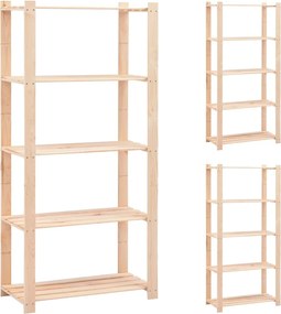 vidaXL Etajere cu 5 niveluri, 3 buc., 80x38x170 cm, pin masiv, 250 kg