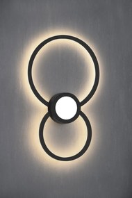 Aplica LED dimabila design geometric MURAL neagra