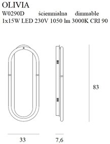 Aplica de perete LED dimabil Olivia W0290D MX