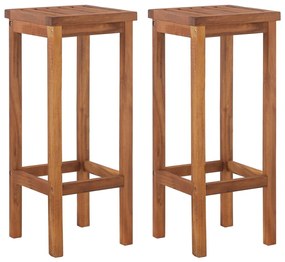 Set mobilier de bar de gradina, 3 piese, lemn masiv de acacia Taburete de bar cu sezut patrat, 3