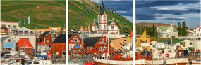 Tablou - Húsavík (cu ceas) (90x30 cm)