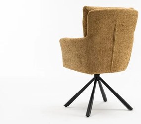 Set de 2 scaune pivotante Big George, tesatura structurata galben mustar