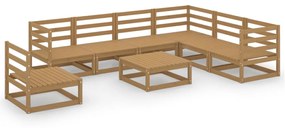 3075772 vidaXL Set mobilier de grădină, 8 piese, maro miere, lemn masiv de pin