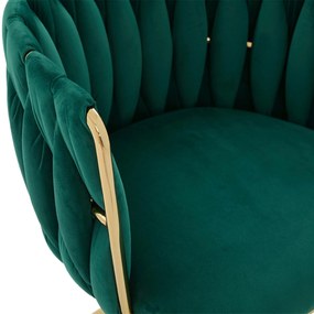 Set de 2 scaune pivotante din catifea, Smarald | Aosom Romania
