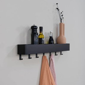 Raft pentru baie negru de montat pe perete din oțel Multi – Spinder Design