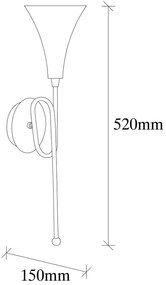 Aplică metalică Opviq lights Isidor, auriu