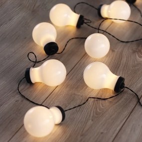 Ghirlandă luminoasă cu LED DecoKing Bulb, lungime 2,2 m, 10 beculețe, negru