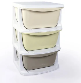 Dolu Raft de plastic pentru copii cu 3 sertare, 36,5 x 58,5 x 38 cm