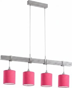 Brilagi - Lustră LED pe cablu NUBILA 4xE27/60W/230V gri/roz