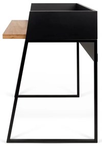 Birou TemaHome Volga, cu aspect de lemn de nuc - negru