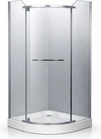 Cabina dus semi-rotunda 90x90, balama, prinderi si manere inox, sticla securizata 6mm. Cadita este inclusa in pret!