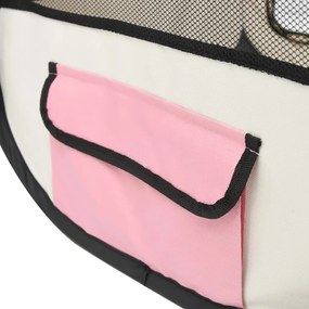 Tarc joaca pliabil caini cu sac de transport roz 90x90x58 cm Roz, 90 x 90 x 58 cm