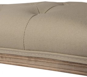 Bancheta shabby chic 2 locuri, bej, stofa, 113x44x60 cm