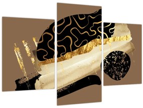 Tablou - Abstracție maro auriu N⁰3 (90x60 cm)