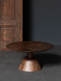 Masuta de cafea, rotunda, din lemn de mango, Everdel
