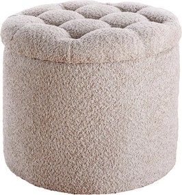 Taburete cu spatiu de depozitare Modern Barock 50cm, boucle champagne